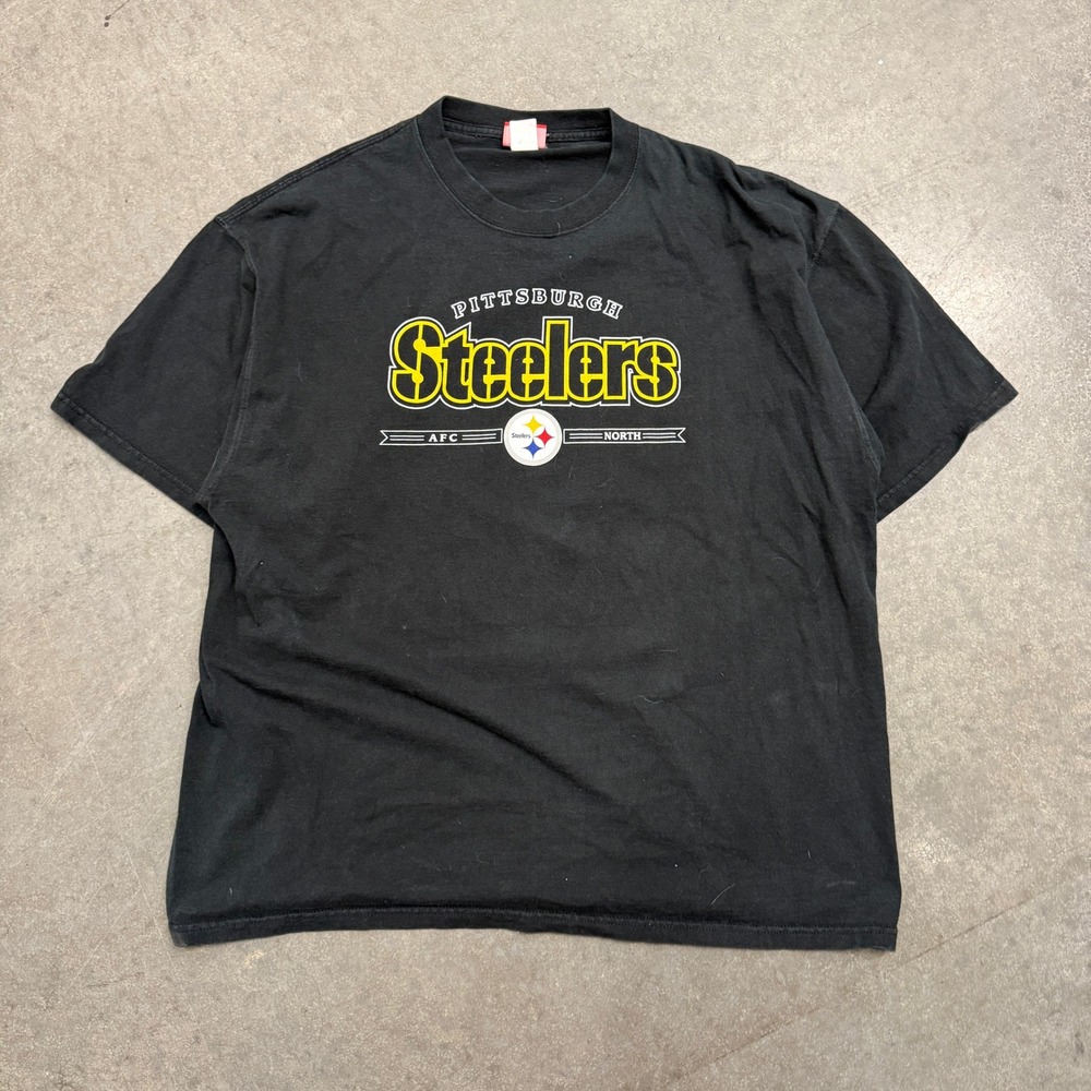 NFL Pittsburgh Steelers Graphic T-Shirt Mens 2XL Black Short Sleeve AFC North